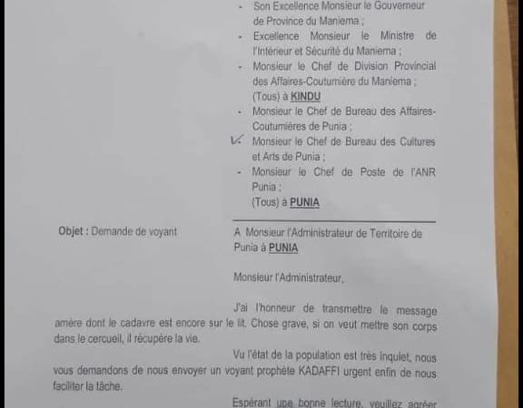 Punia : une lettre officielle qui fait polémique.