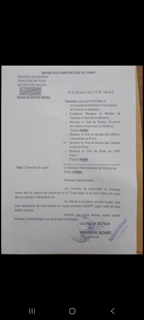 Punia : une lettre officielle qui fait polémique.